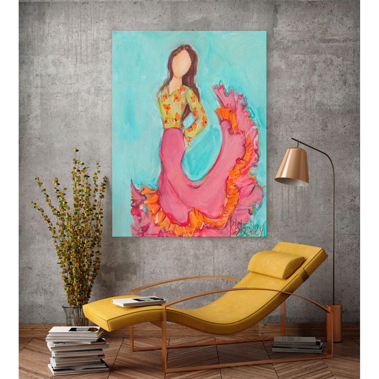 Flamenco Dancer - Brunette Canvas Wall Art - GreenBox Art