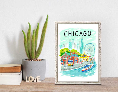 City Pride - Chicago Mini Framed Canvas - GreenBox Art