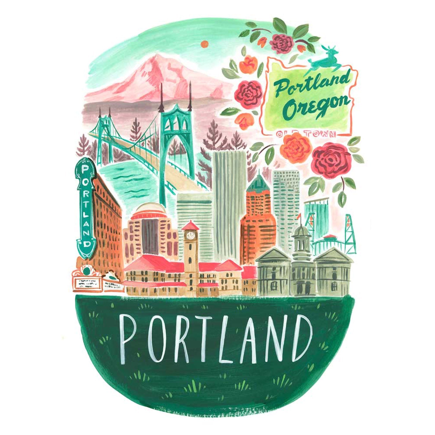 City Pride - Portland Canvas Wall Art - GreenBox Art