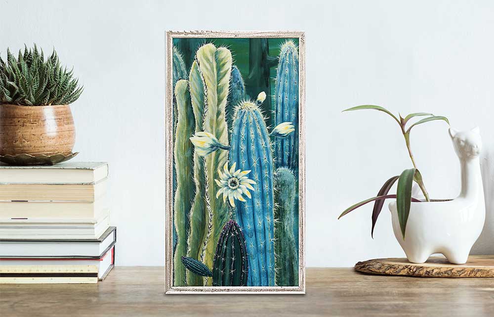 Cactus At Sunset Mini Framed Canvas
