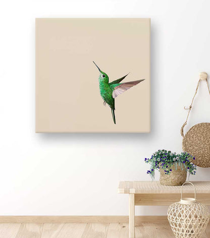 Jade Hummingbird Canvas Wall Art