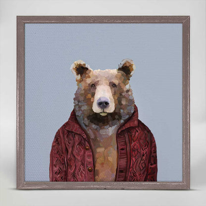 Bears Wear Cardigans Mini Framed Canvas