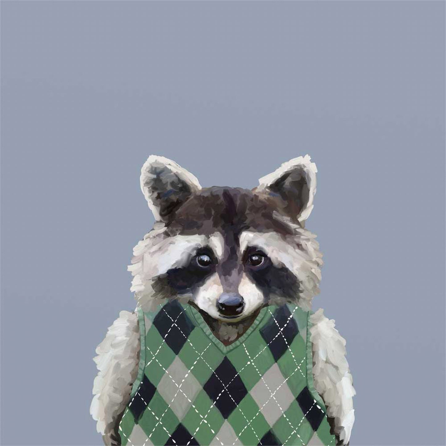 Raccoons Wear Sweatervests Canvas Wall Art