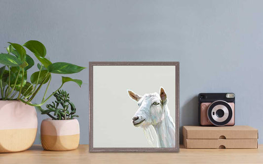 Side Eye Goat Mini Framed Canvas - GreenBox Art