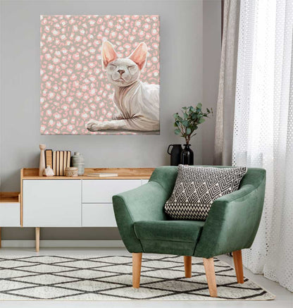 Feline Friends - Hairless Cat Canvas Wall Art