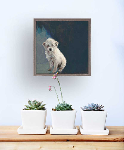 Best Friend - Little Scruffy Dog Mini Framed Canvas