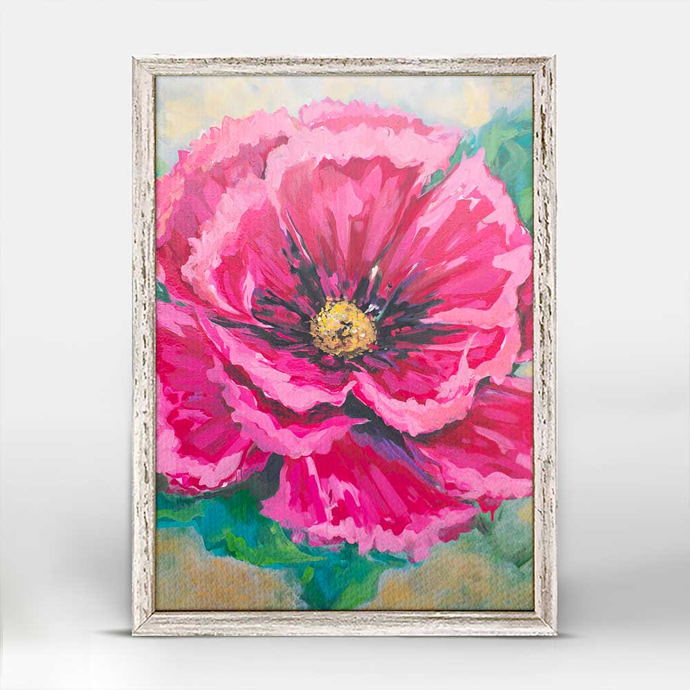 Raspberry Bloom Mini Framed Canvas
