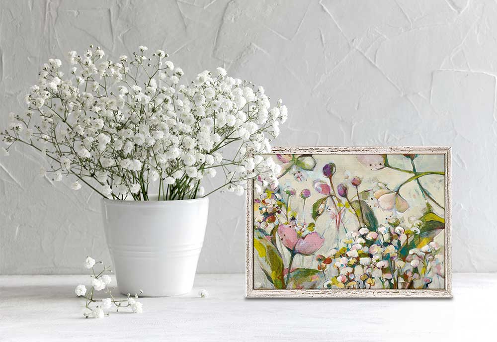 Blush Wildflower Mini Framed Canvas