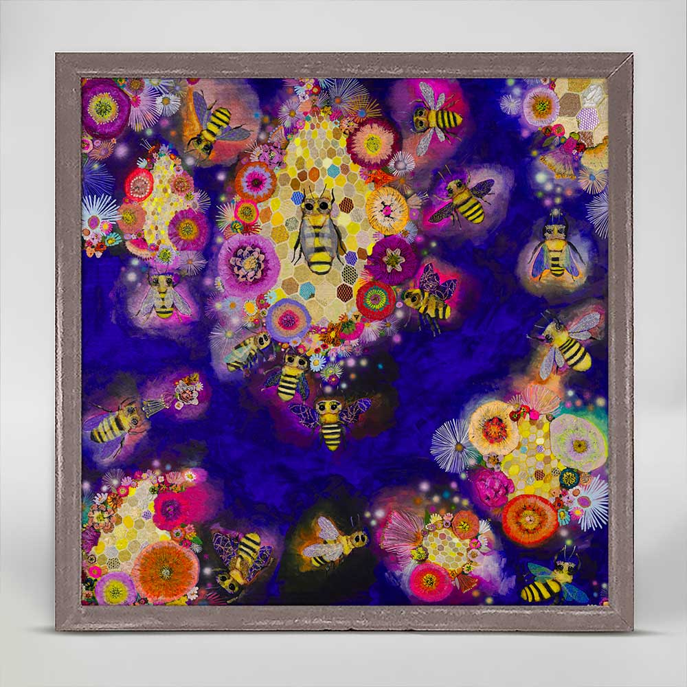 Honeycomb - Amethyst Mini Framed Canvas - GreenBox Art