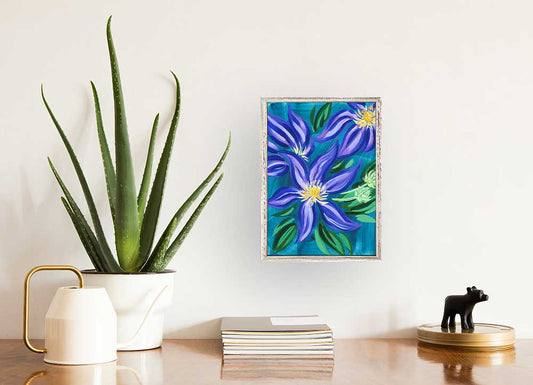 Clematis Mini Framed Canvas