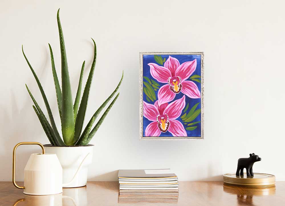 Cymbidium Mini Framed Canvas - GreenBox Art