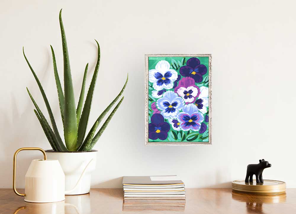 Pansy Mini Framed Canvas - GreenBox Art