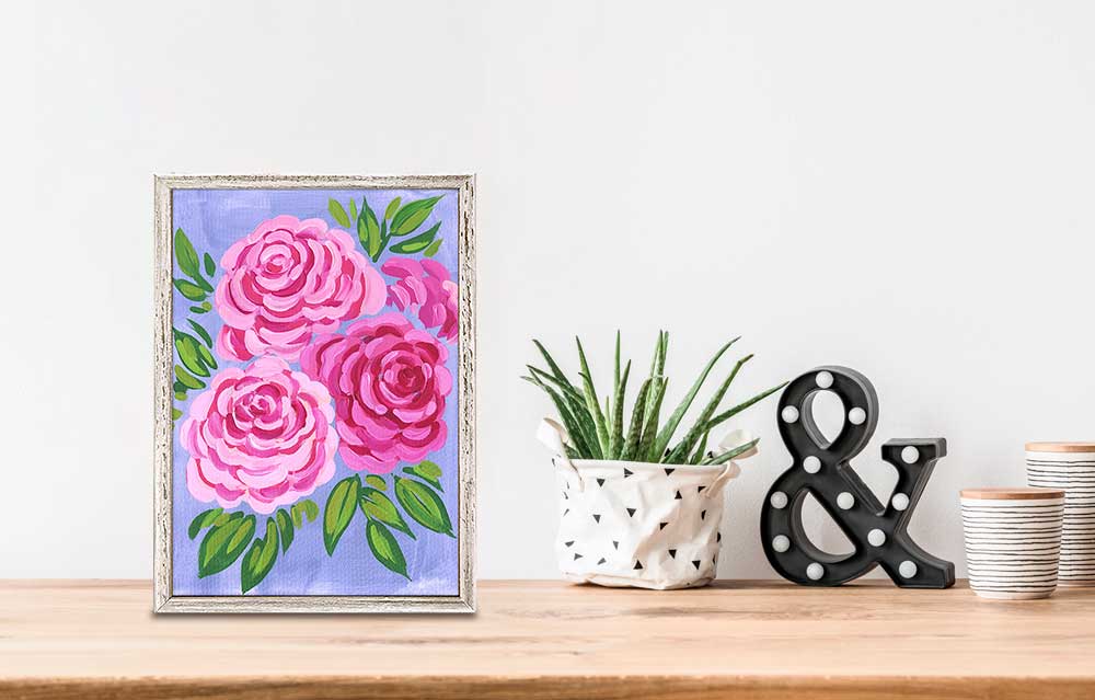 Rose Mini Framed Canvas