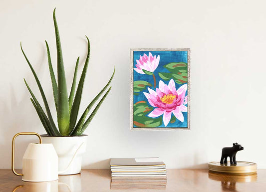 Water Lily Mini Framed Canvas - GreenBox Art