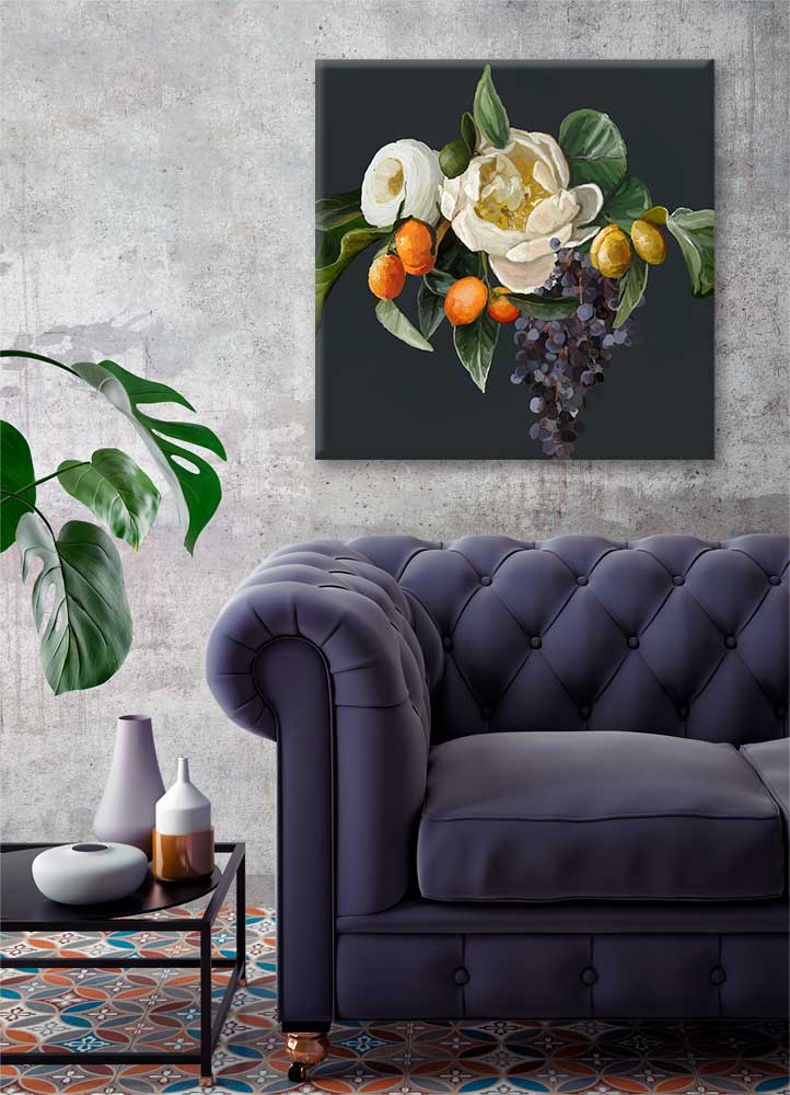 Floral Evening Canvas Wall Art - GreenBox Art