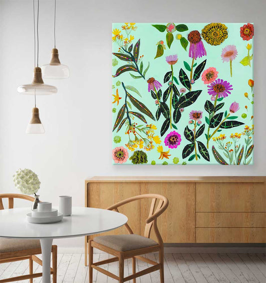 Wildflowers - Milkweed & Coneflowers Canvas Wall Art - GreenBox Art