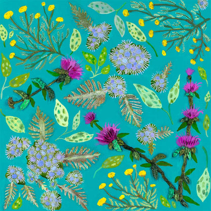 Wildflowers - Santolina, Mist Flower & Bee Balm Canvas Wall Art
