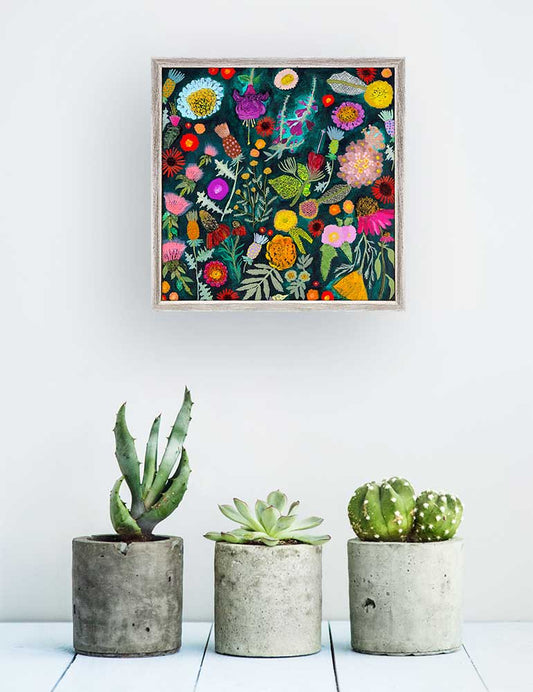Wildflowers - Thistles Mini Framed Canvas