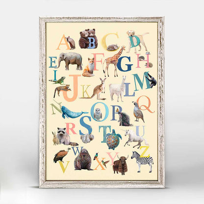 Our Animal Alphabet - Multicolor Mini Framed Canvas - GreenBox Art