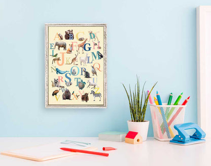 Our Animal Alphabet - Multicolor Mini Framed Canvas - GreenBox Art