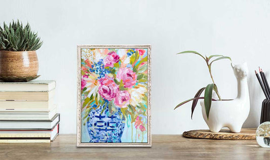 Saturday Bouquet Mini Framed Canvas