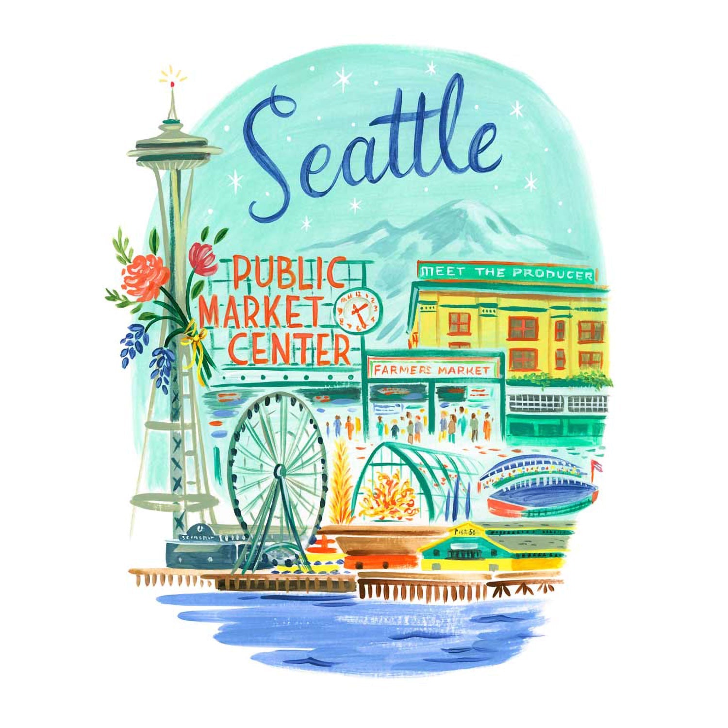 City Pride - Seattle Canvas Wall Art - GreenBox Art