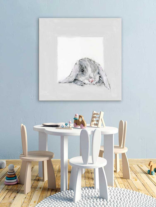 Peeking Bunny Canvas Wall Art - GreenBox Art