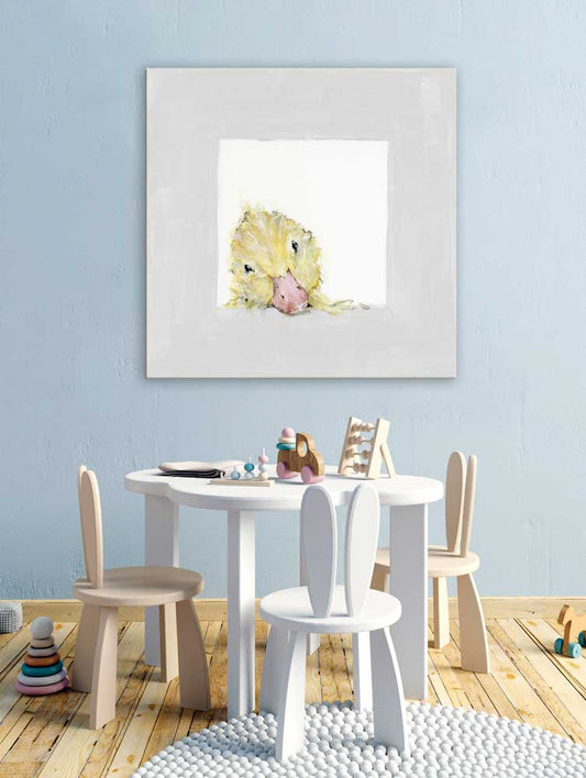 Peeking Duckling Canvas Wall Art - GreenBox Art