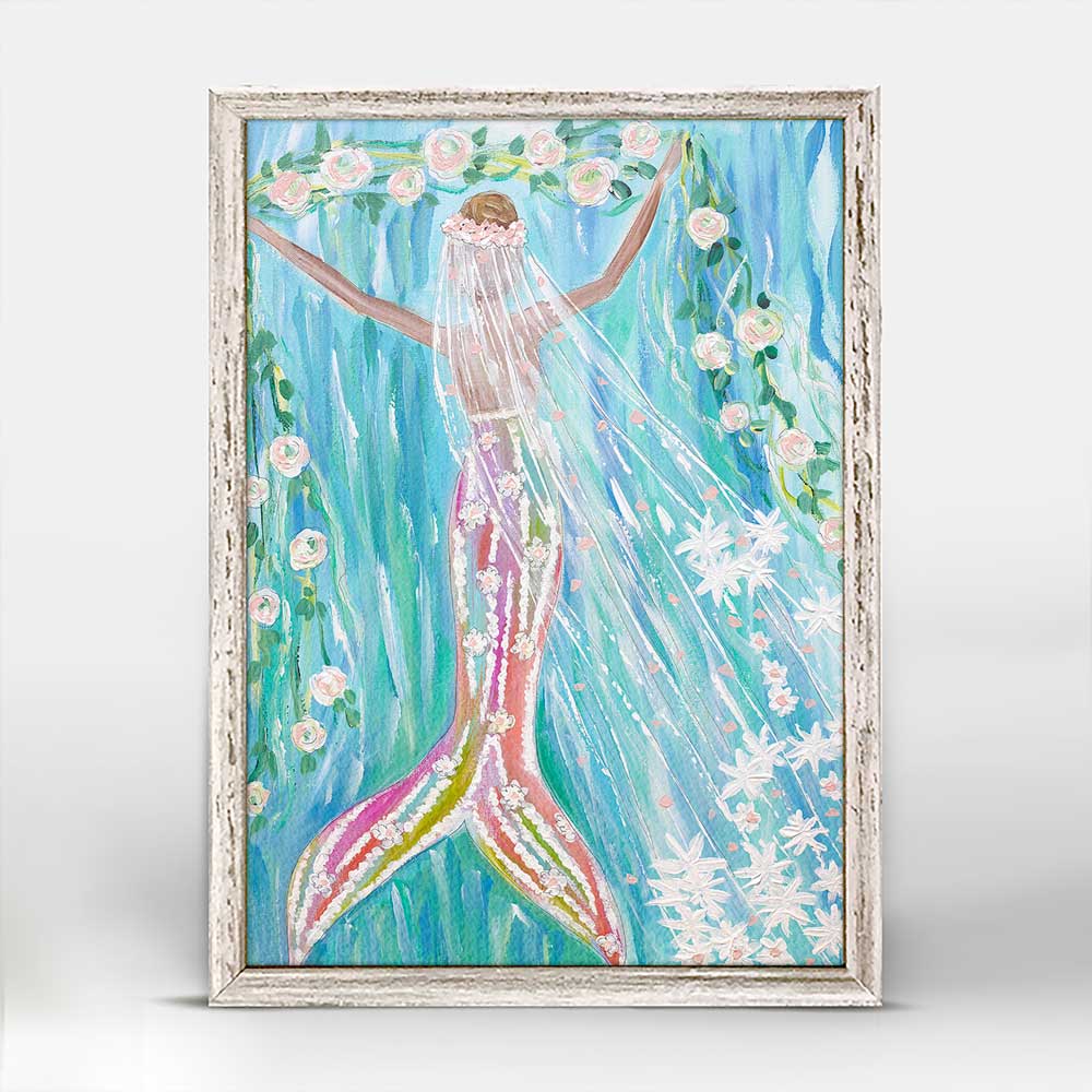 Mermaid Bride Mini Framed Canvas