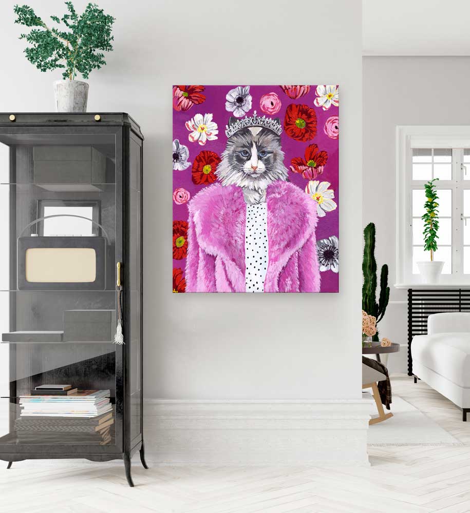 Queen Kitty Canvas Wall Art - GreenBox Art