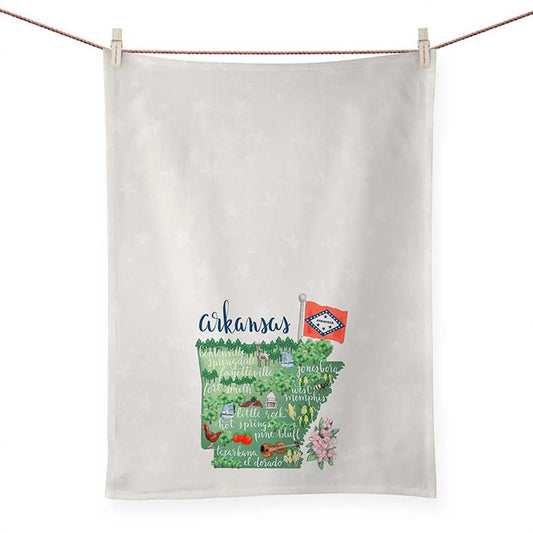 State Map - Arkansas Tea Towels - GreenBox Art