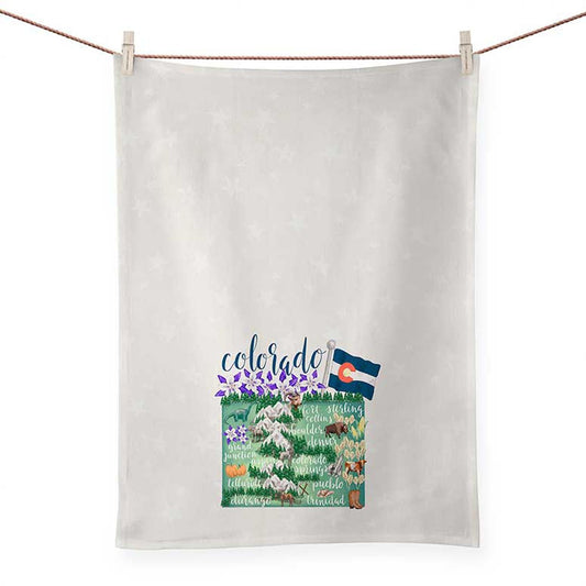 State Map - Colorado Tea Towels - GreenBox Art