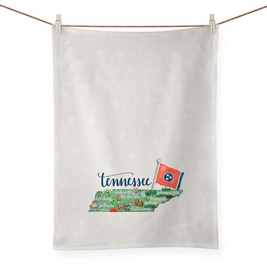 State Map - Tennessee Tea Towels - GreenBox Art