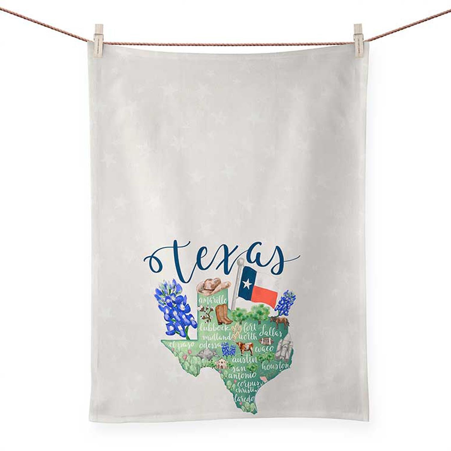 State Map - Texas Tea Towels - GreenBox Art