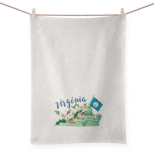 State Map - Virginia Tea Towels - GreenBox Art