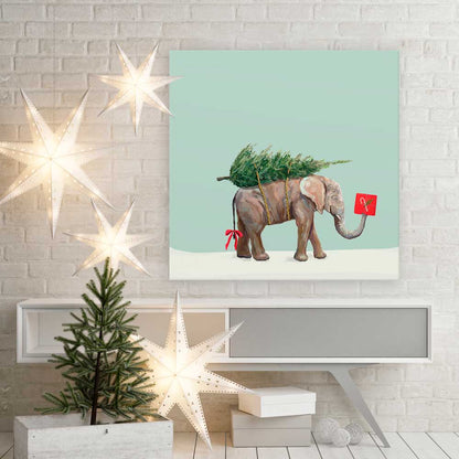 Holiday - Safari Elephant Canvas Wall Art - GreenBox Art