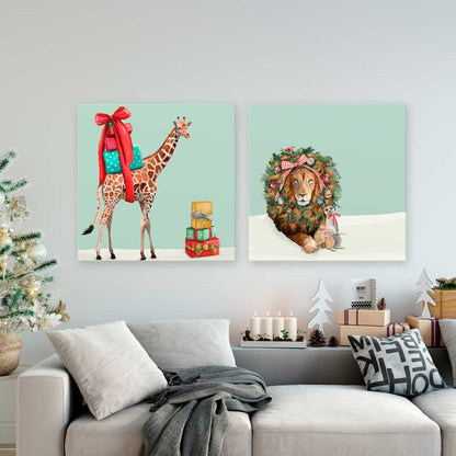 Holiday - Safari Giraffe Canvas Wall Art - GreenBox Art