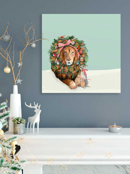 Holiday - Safari Lion Canvas Wall Art - GreenBox Art