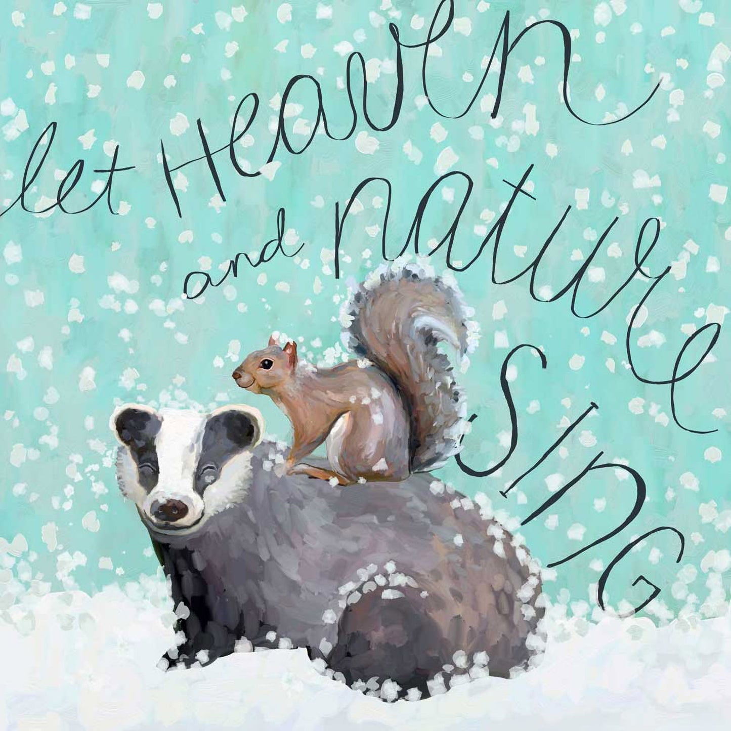 Holiday - Peace On Earth Badger Canvas Wall Art - GreenBox Art