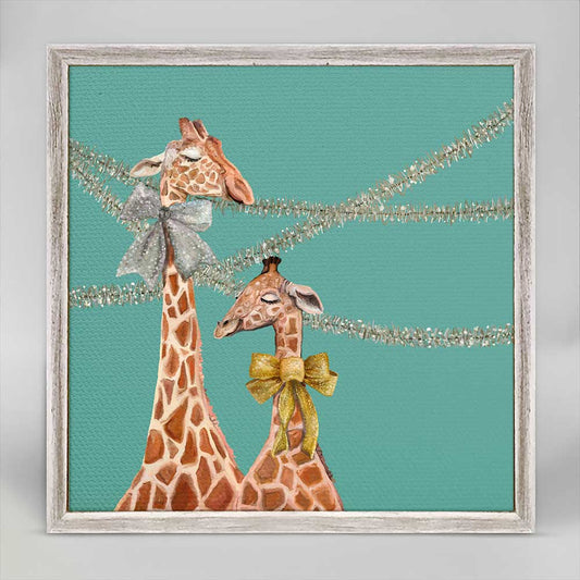 Holiday - New Year Giraffes Mini Framed Canvas