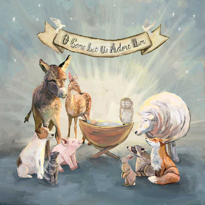 Holiday - O Come Let Us Adore Him Canvas Wall Art