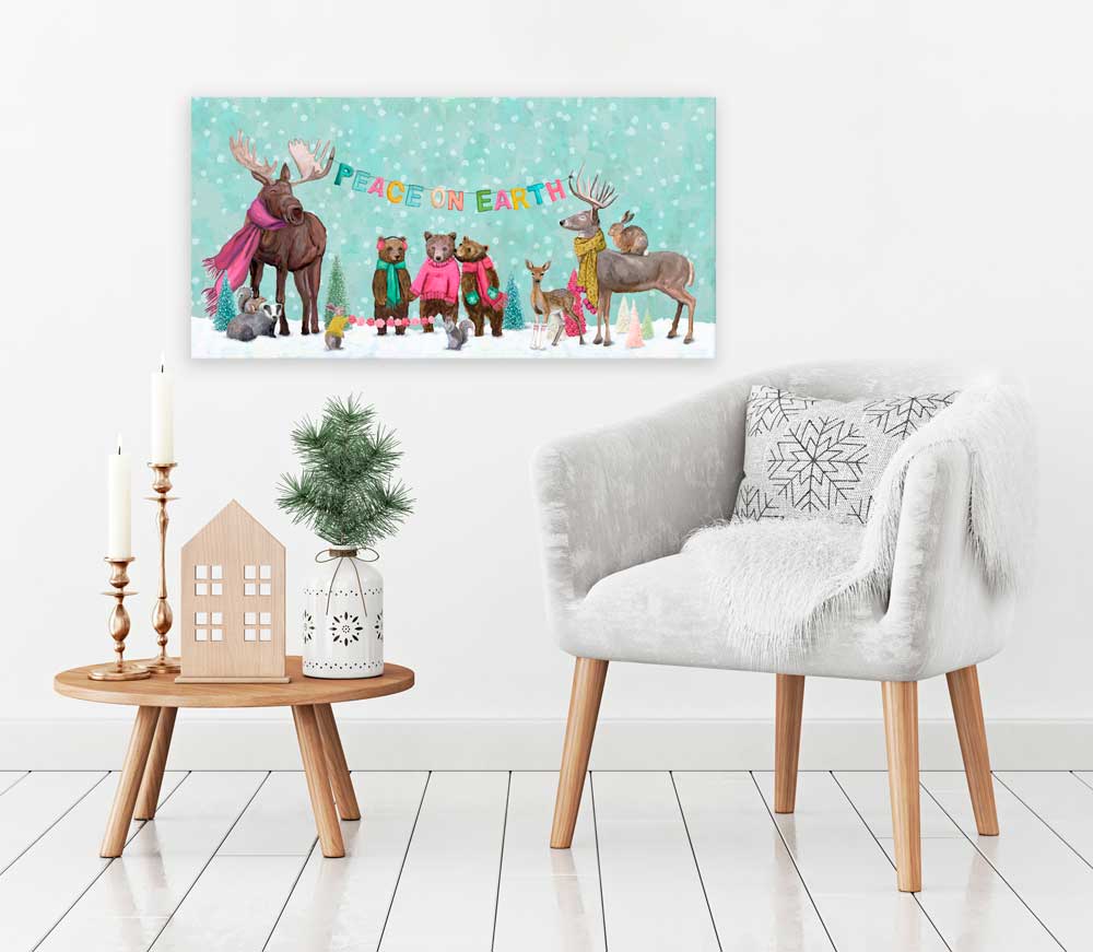 Holiday - Peace On Earth Canvas Wall Art - GreenBox Art