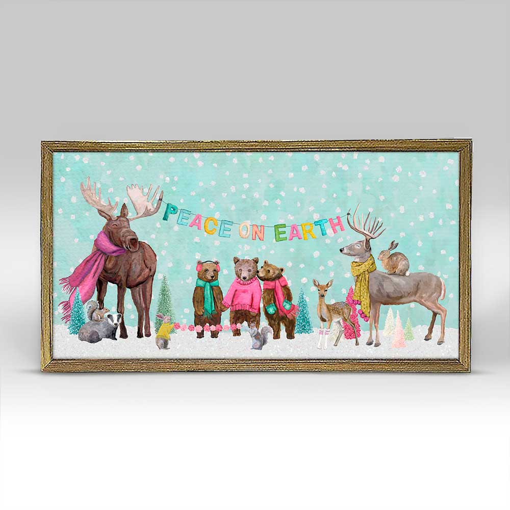 Holiday - Peace On Earth Embellished Mini Framed Canvas