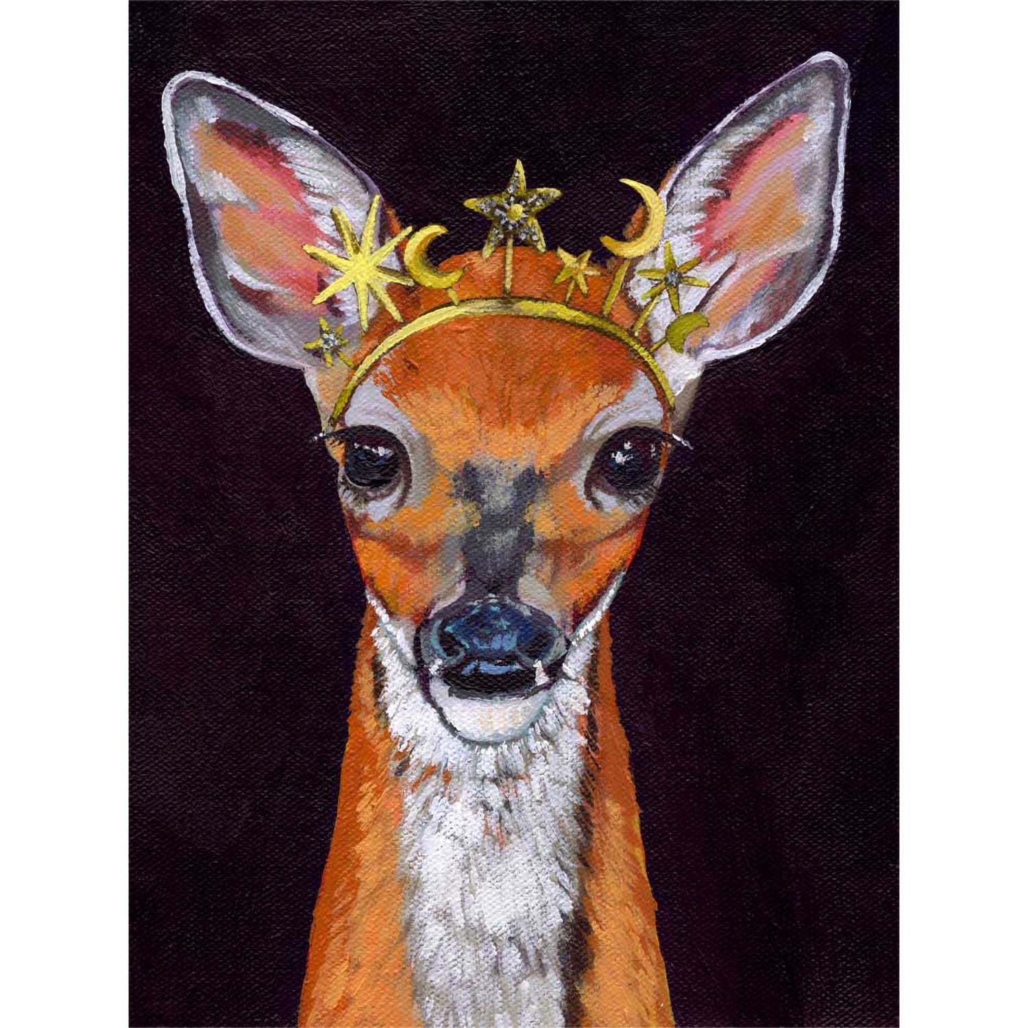 Crowned Doe Canvas Wall Art - GreenBox Art