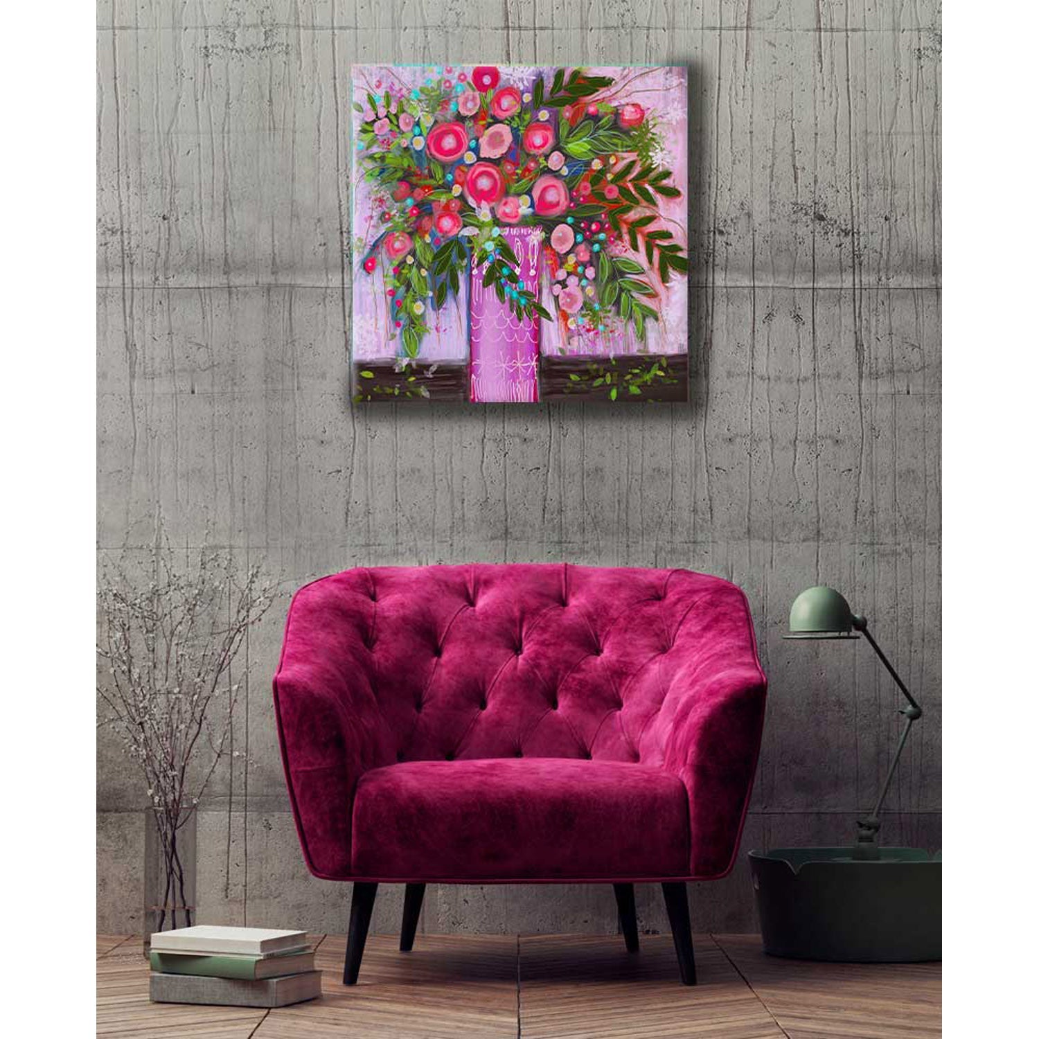 Pretty In Pink Florals Canvas Wall Art - GreenBox Art