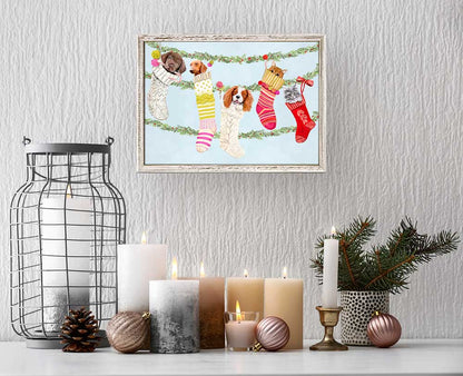 Holiday - Sweet Stockings 1 Mini Framed Canvas - GreenBox Art