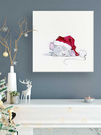 Holiday - Christmas Mouse Canvas Wall Art