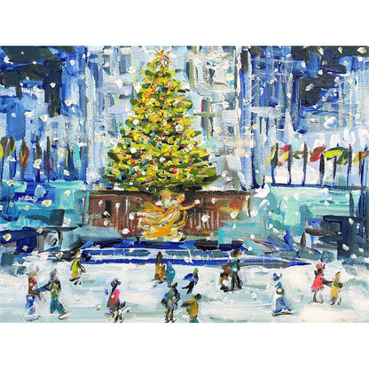 Christmas In New York Canvas Wall Art - GreenBox Art