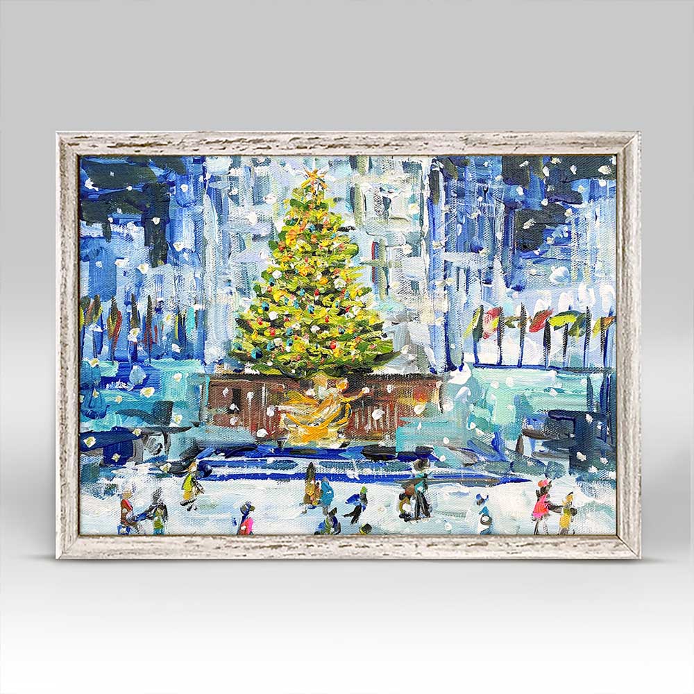 Christmas In New York Mini Framed Canvas