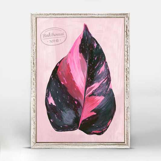 Leaf Series - Philodendron Pink Princess Mini Framed Canvas - GreenBox Art